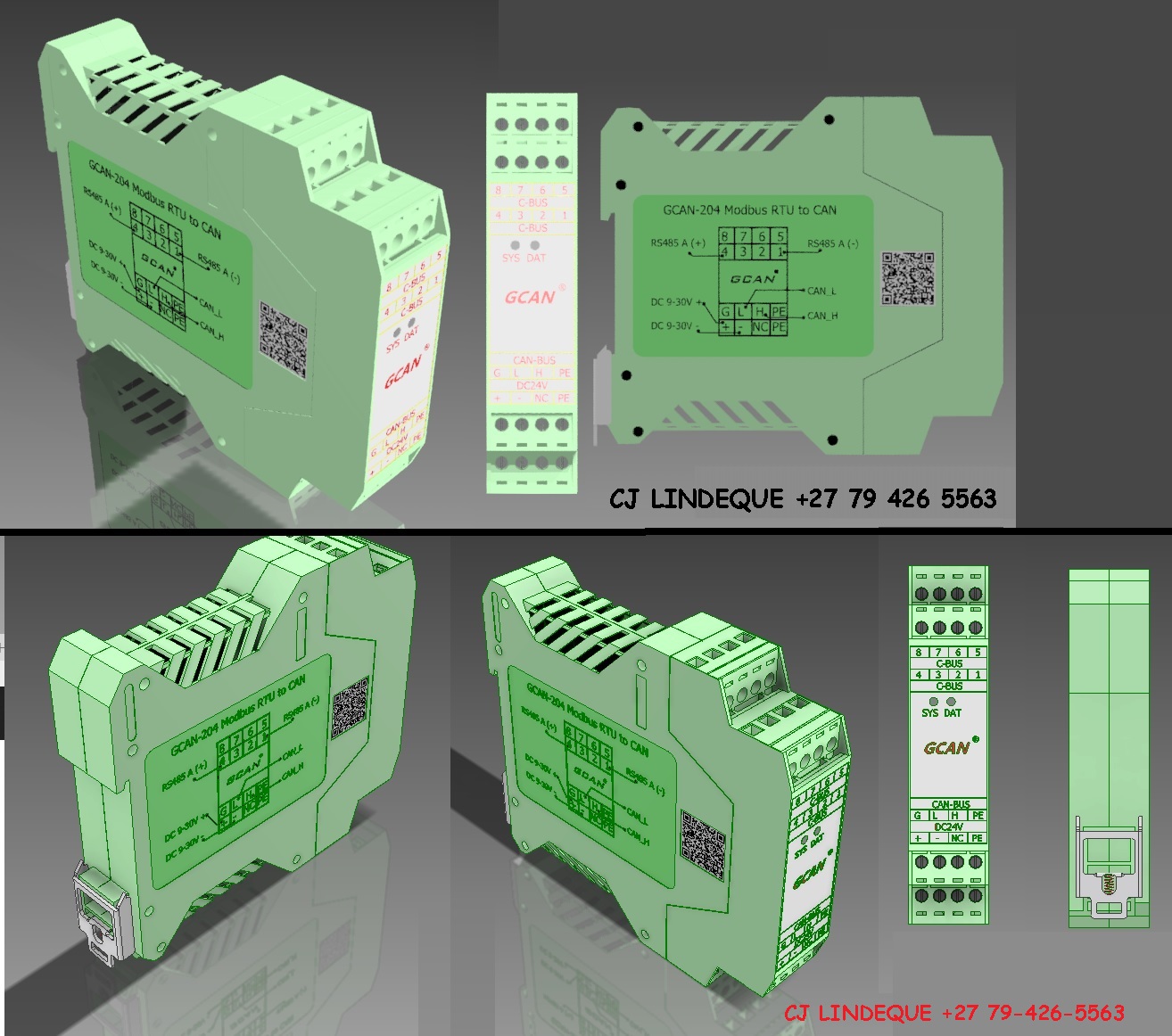 直流信号隔离器一进二出4-20mA模拟量0-10V转换模块RS485配电器5V